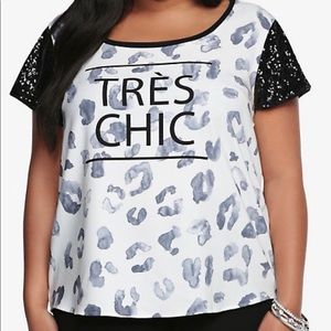 Torrid sequin short sleeve shirt